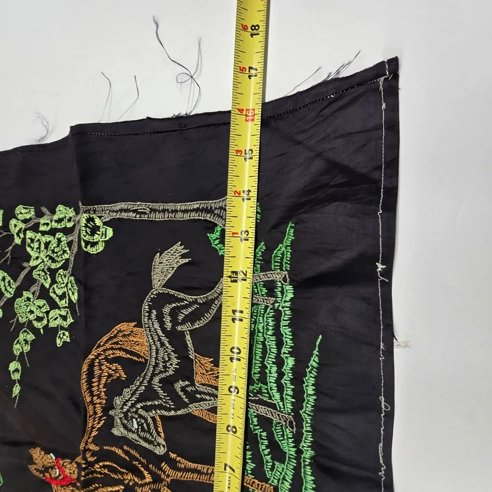 Vintage Victorian Embroidered Horse Embroidered Pillow Cover Blank Black Western